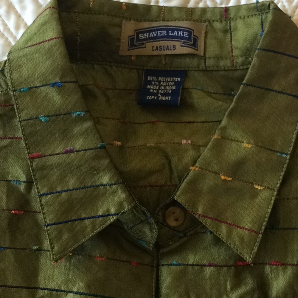 Metallic green shirt